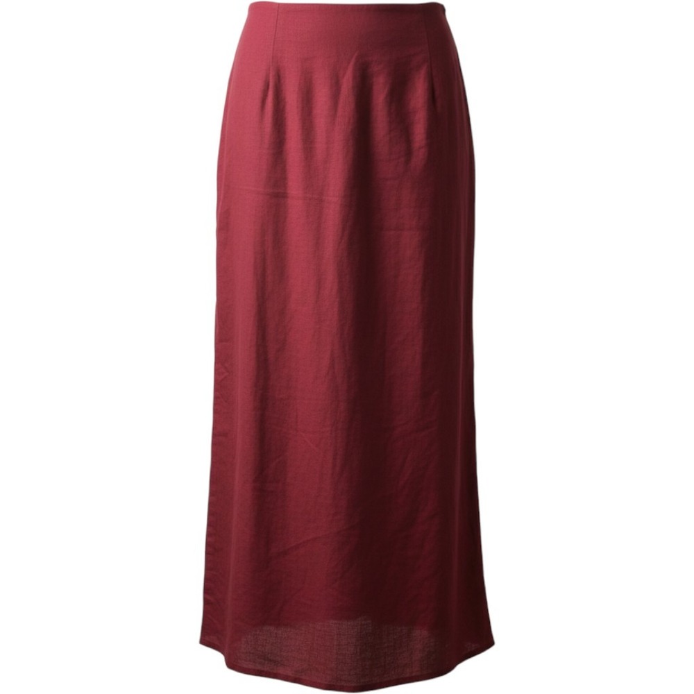 Giorgio Fiorlini Plus Red Linen Rayon Blend Maxi Skirt Size 18W 20W